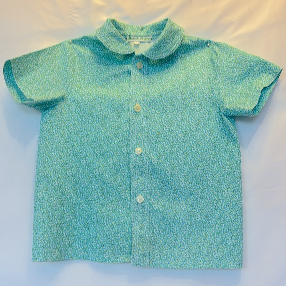 NWOT MERCEDES CORTINA KIDS EUROPEAN STYLE ROUND COLLAR BUTTON DOWN SHIRT SIZE 4 - Picture 2 of 8